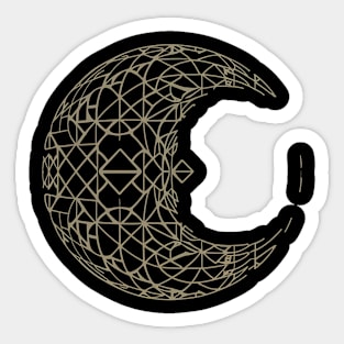 Beautiful geometric pattern crescent moon Sticker